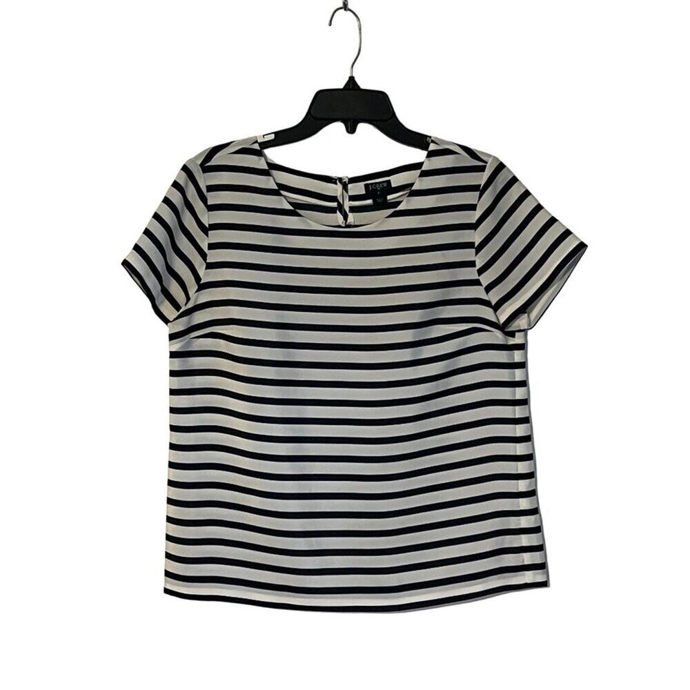 J.Crew Striped Shirt Women's Size Small Navy White Pullover Thin Lightweight Per